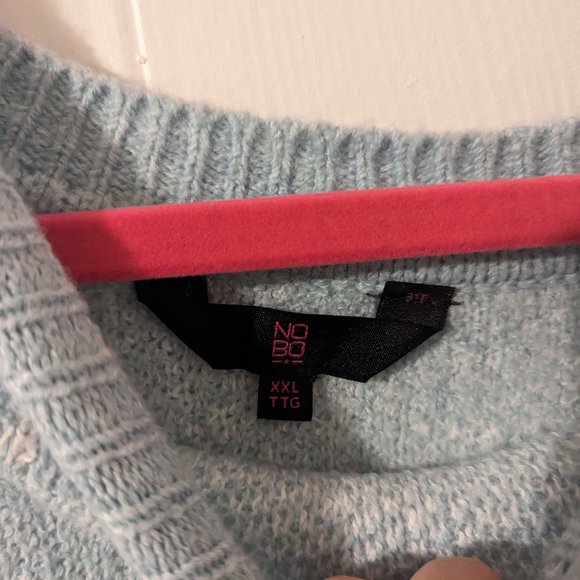 Cozy Mint with Flowers Sweater Size US XXL - Picture 2 of 3